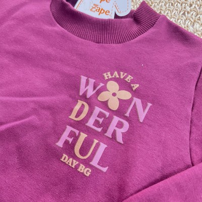 Conj. Casaco Gola Alta Have a Wonderful e Calça Floresta Encantada - Uva